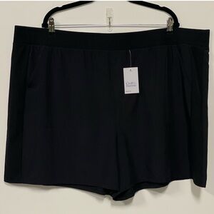 NWT Croft & Barrow Active Fit Mid Rise Shorts Black Plus Size 3X